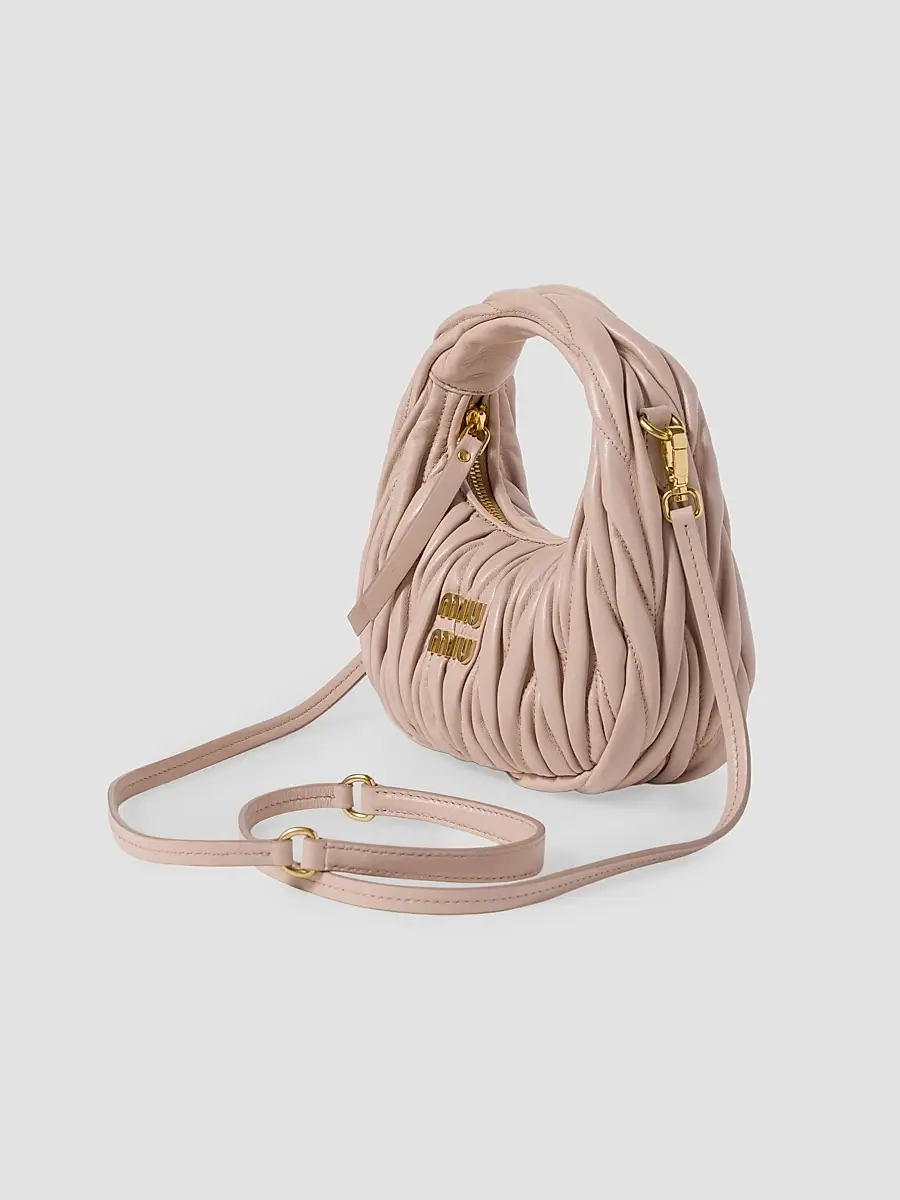 Miu Miu Women's Wander Matelassé Nappa Leather Hobo Mini-Bag | Thumbnail 5 Miu Miu Women's Wander Matelassé Nappa Leather Hobo Mini-Bag | Thumbnail 5