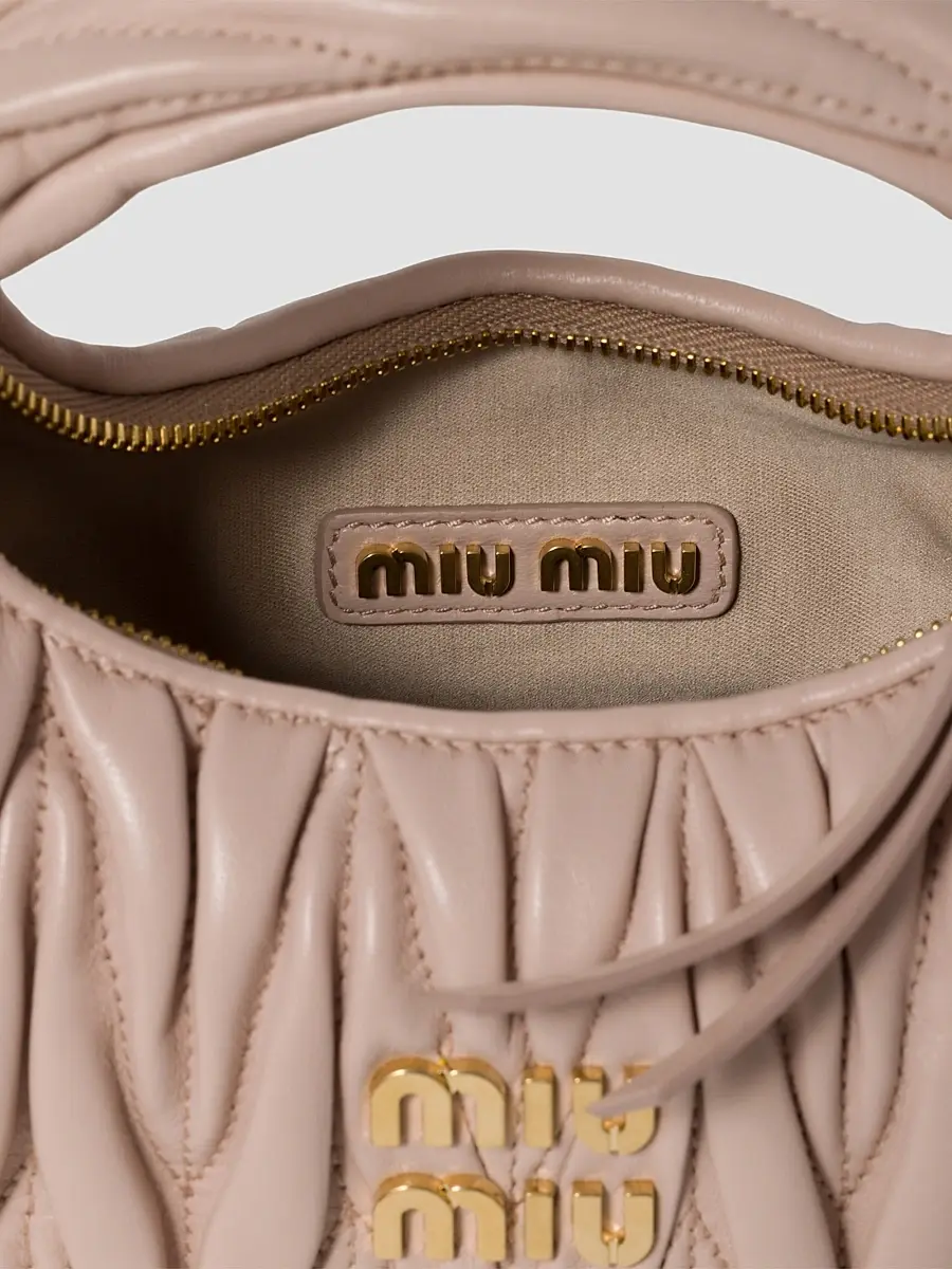 Miu Miu Women's Wander Matelassé Nappa Leather Hobo Mini-Bag | Thumbnail 7 Miu Miu Women's Wander Matelassé Nappa Leather Hobo Mini-Bag | Thumbnail 7