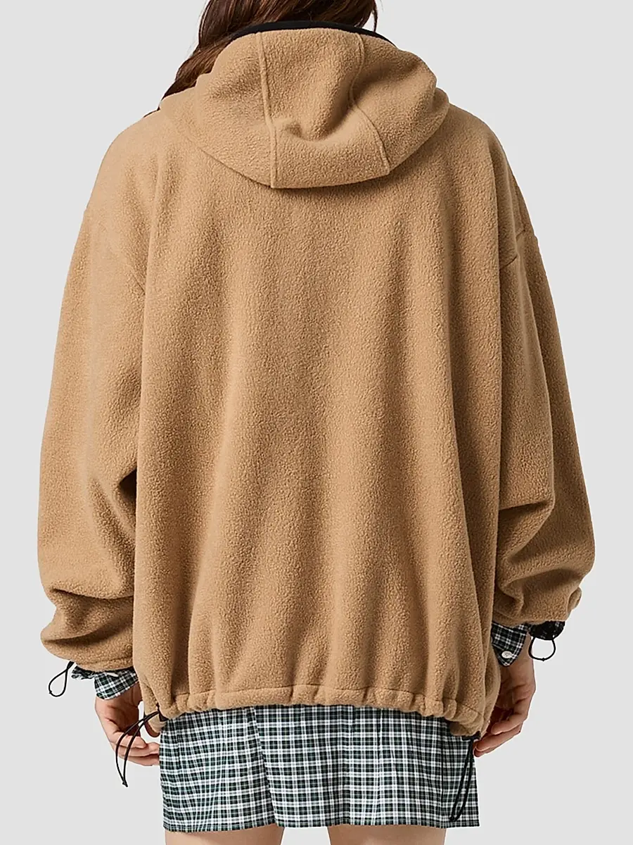 Miu Miu Women's Cotton Fleece Zipper Hoodie | Thumbnail 4
