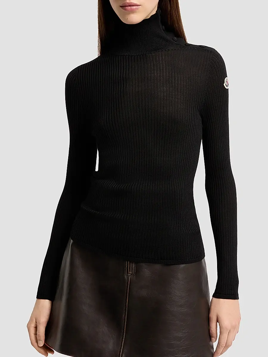 Moncler Women's Sweater in Wool | Thumbnail 2 Moncler Women's Sweater in Wool | Thumbnail 2