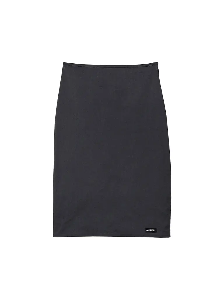 Miu Miu Women's Stretch Poplin Skirt - Black | Image 1 Miu Miu Women's Stretch Poplin Skirt - Black | Image 1