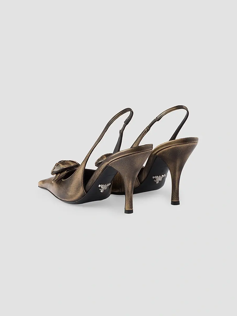 Prada Women's Leather Slingback Pumps | Thumbnail 2 Prada Women's Leather Slingback Pumps | Thumbnail 2