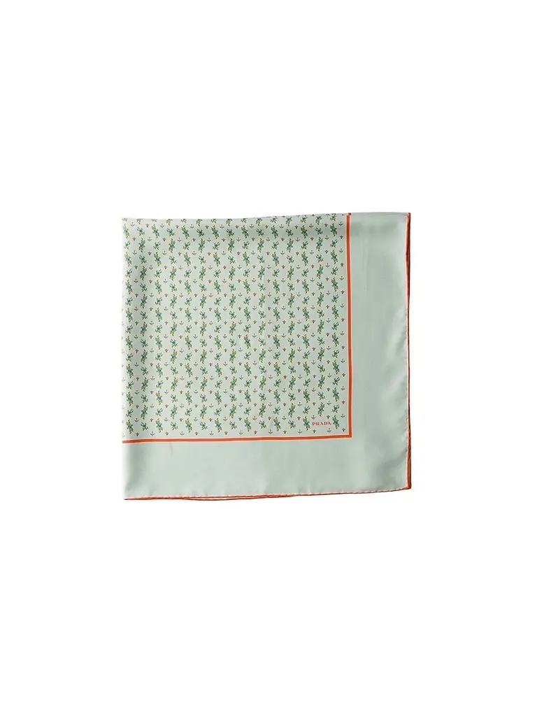 Prada Women's Printed Twill Scarf | Image 1 Prada Women's Printed Twill Scarf | Image 1