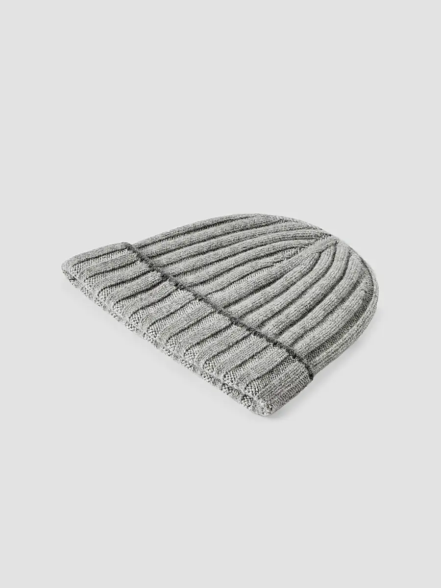 Brunello Cucinelli Men's Cashmere Rib Knit Beanie | Thumbnail 2 Brunello Cucinelli Men's Cashmere Rib Knit Beanie | Thumbnail 2