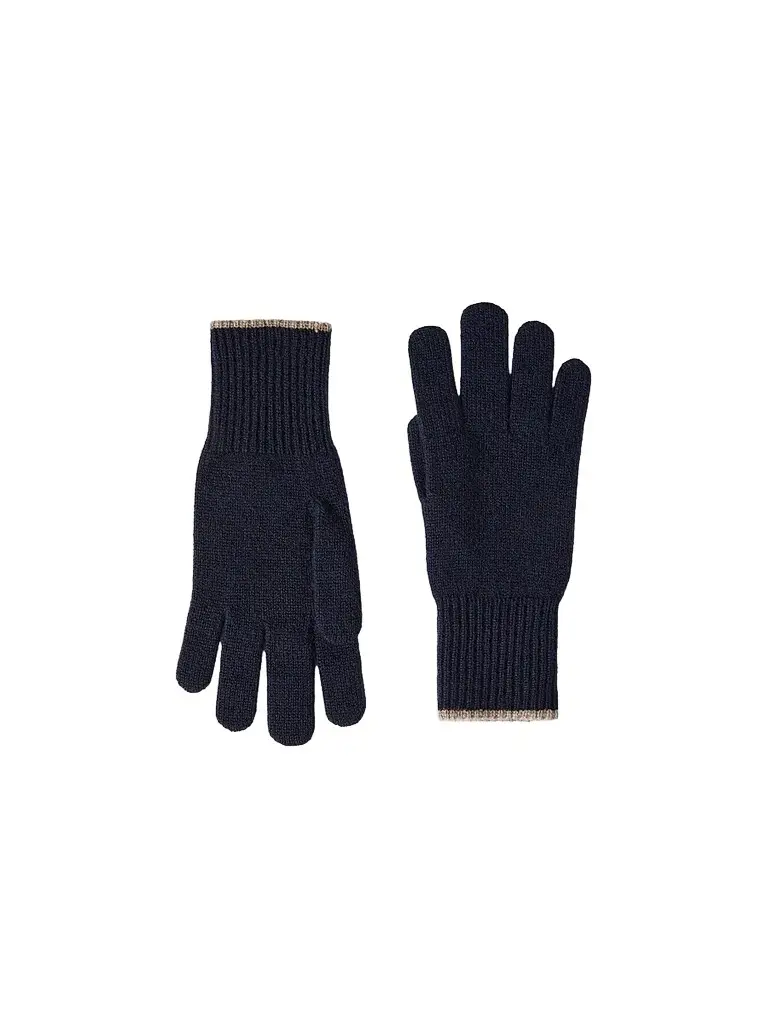 Brunello Cucinelli Men's Cashmere Knit Gloves - Navy Blue | Image 1 Brunello Cucinelli Men's Cashmere Knit Gloves - Navy Blue | Image 1