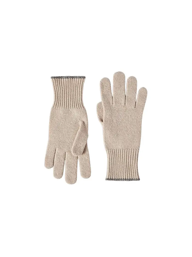 Brunello Cucinelli Men's Cashmere Knit Gloves - Sand | Image 1 Brunello Cucinelli Men's Cashmere Knit Gloves - Sand | Image 1