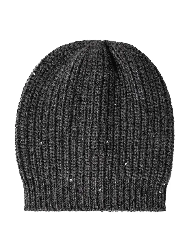 Brunello Cucinelli Women's Cashmere and Silk Diamond Yarn Knit Beanie
