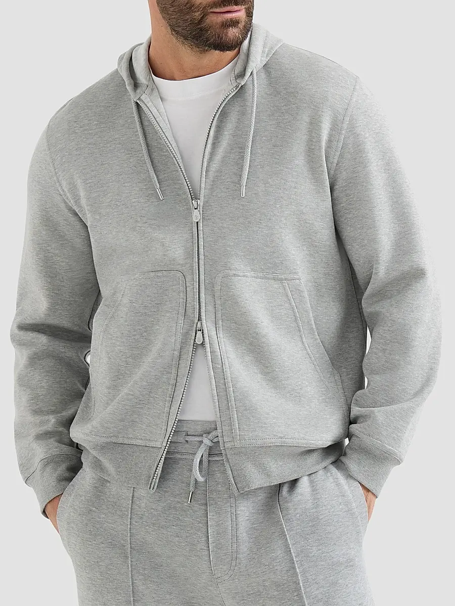 Brunello Cucinelli Men's Cotton, Cashmere and Silk French Terry Double Cloth Hooded Sweatshirt | Thumbnail 2 Brunello Cucinelli Men's Cotton, Cashmere and Silk French Terry Double Cloth Hooded Sweatshirt | Thumbnail 2