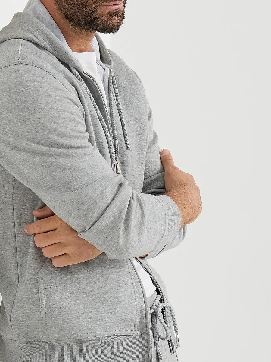 Brunello Cucinelli Men's Cotton, Cashmere and Silk French Terry Double Cloth Hooded Sweatshirt | Thumbnail 4 Brunello Cucinelli Men's Cotton, Cashmere and Silk French Terry Double Cloth Hooded Sweatshirt | Thumbnail 4