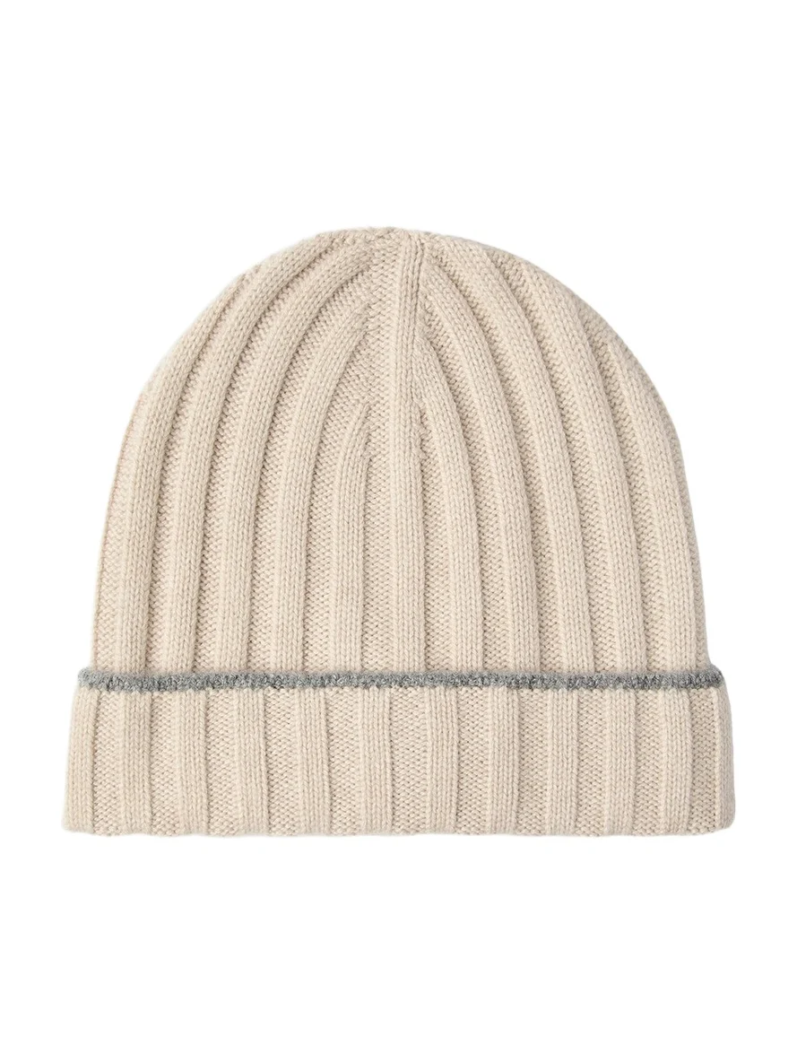 Men's Cashmere Rib Knit Beanie