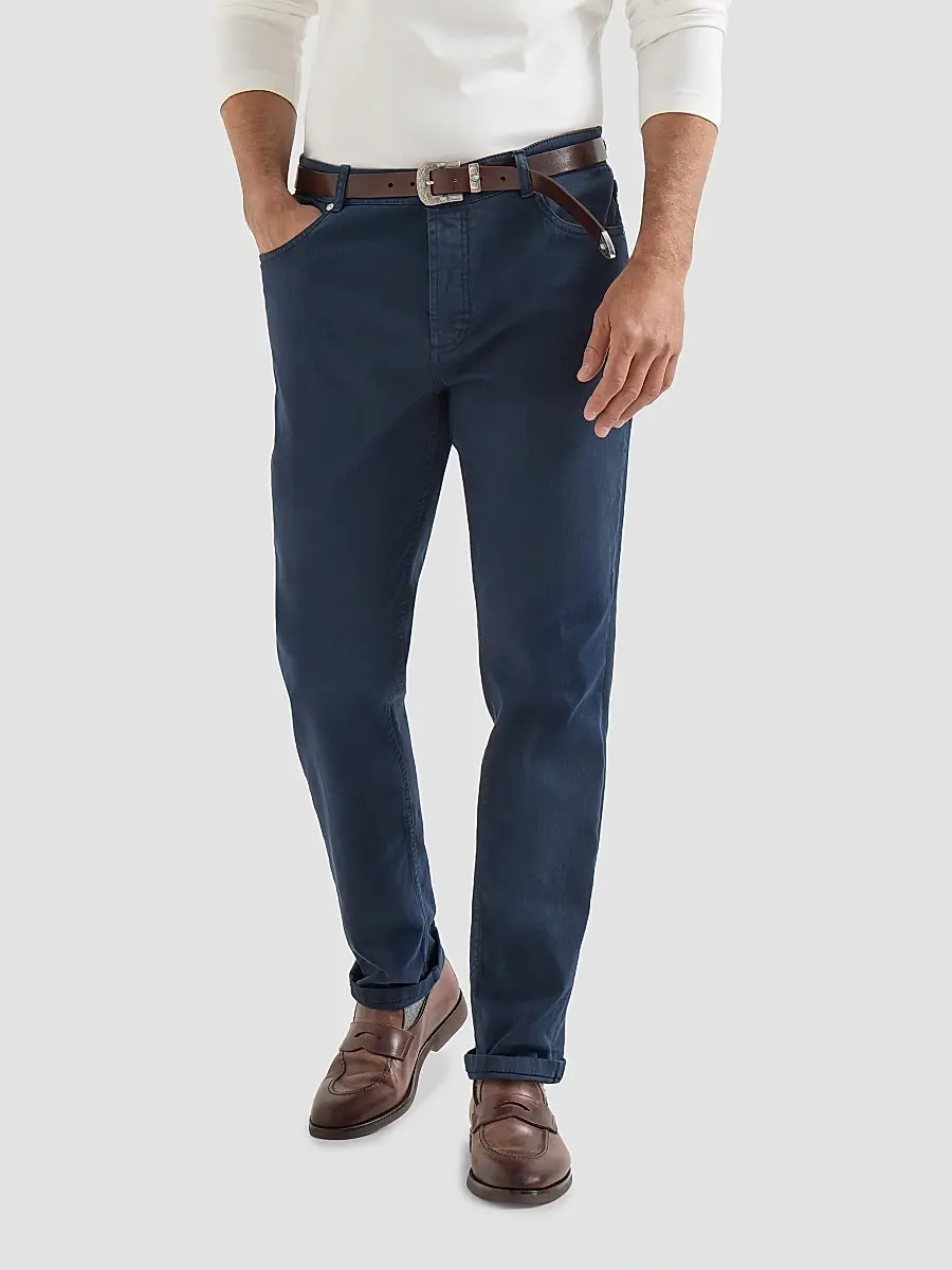 Brunello Cucinelli Men's Lightweight Denim Traditional Fit Five-Pocket Jeans | Thumbnail 2 Brunello Cucinelli Men's Lightweight Denim Traditional Fit Five-Pocket Jeans | Thumbnail 2