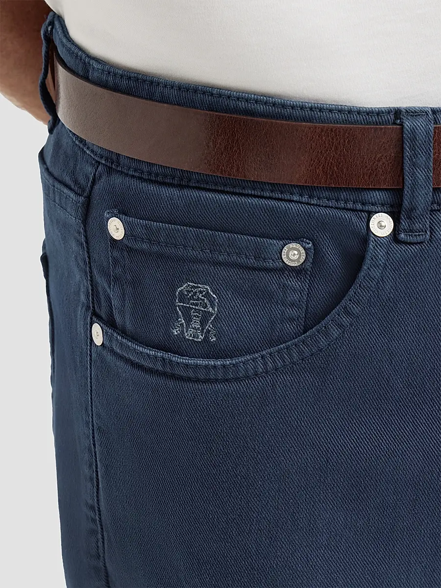 Brunello Cucinelli Men's Lightweight Denim Traditional Fit Five-Pocket Jeans | Thumbnail 4 Brunello Cucinelli Men's Lightweight Denim Traditional Fit Five-Pocket Jeans | Thumbnail 4