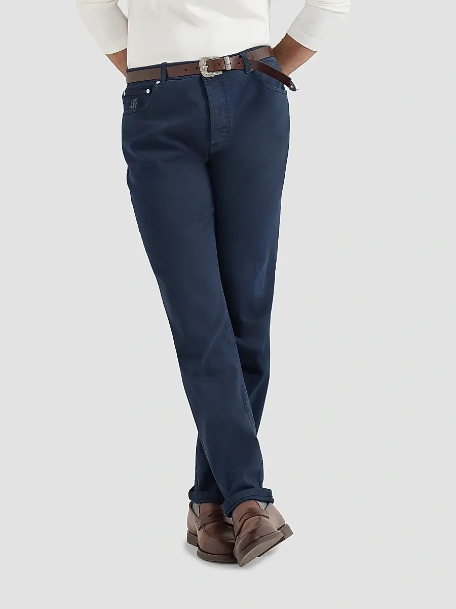 Brunello Cucinelli Men's Lightweight Denim Traditional Fit Five-Pocket Jeans | Thumbnail 5 Brunello Cucinelli Men's Lightweight Denim Traditional Fit Five-Pocket Jeans | Thumbnail 5