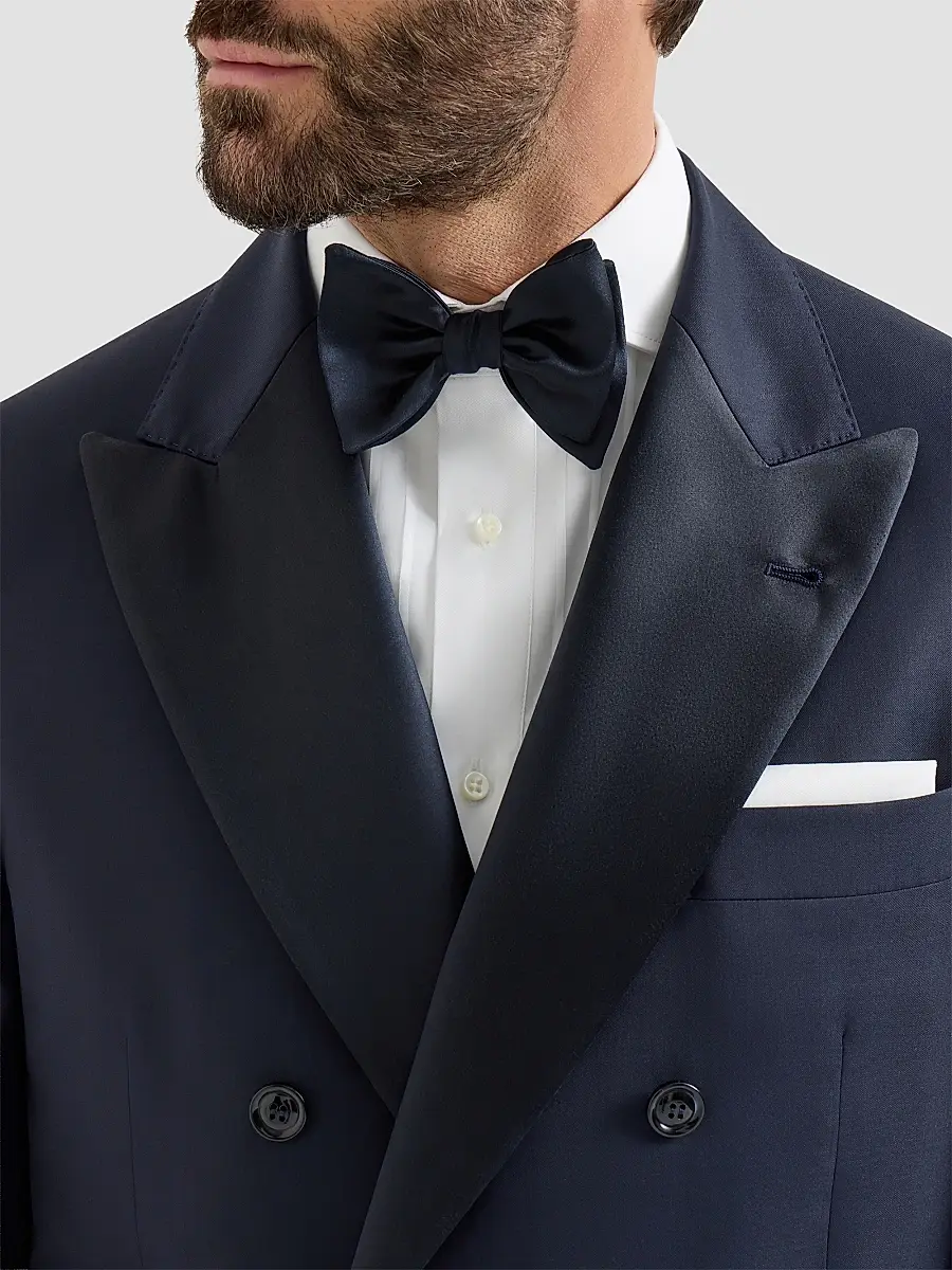 Brunello Cucinelli Men's Cotton and Silk Satin Bow Tie | Thumbnail 3 Brunello Cucinelli Men's Cotton and Silk Satin Bow Tie | Thumbnail 3