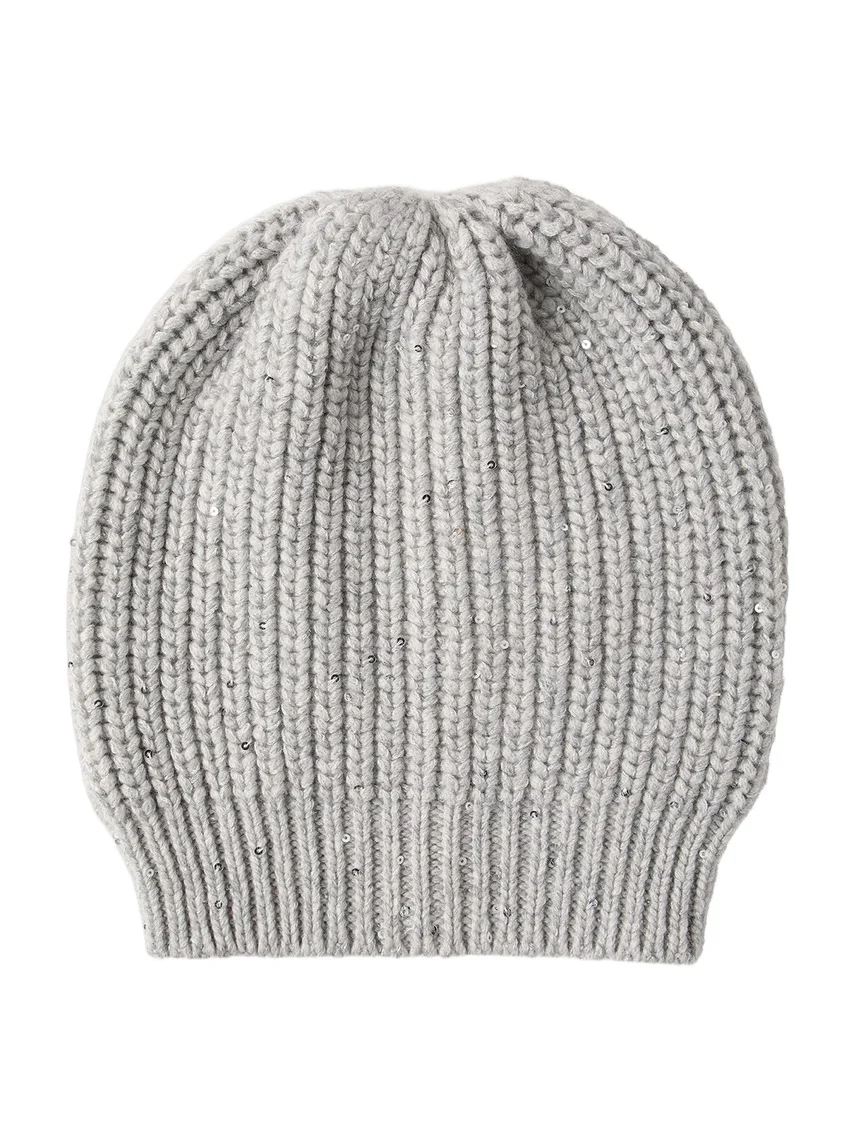 Women's Cashmere and Silk Diamond Yarn Knit Beanie
