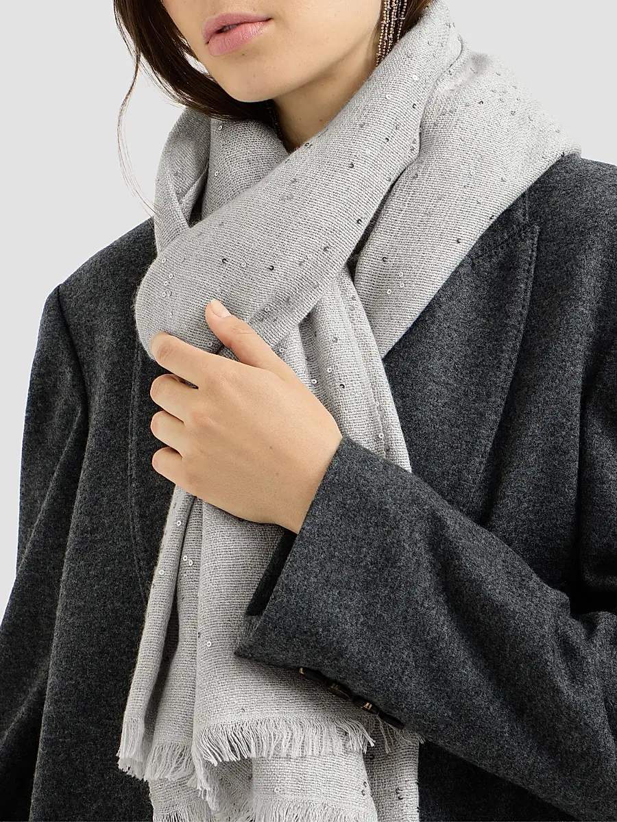 Brunello Cucinelli Women's Cashmere And Silk Diamond Yarn Scarf | Thumbnail 4