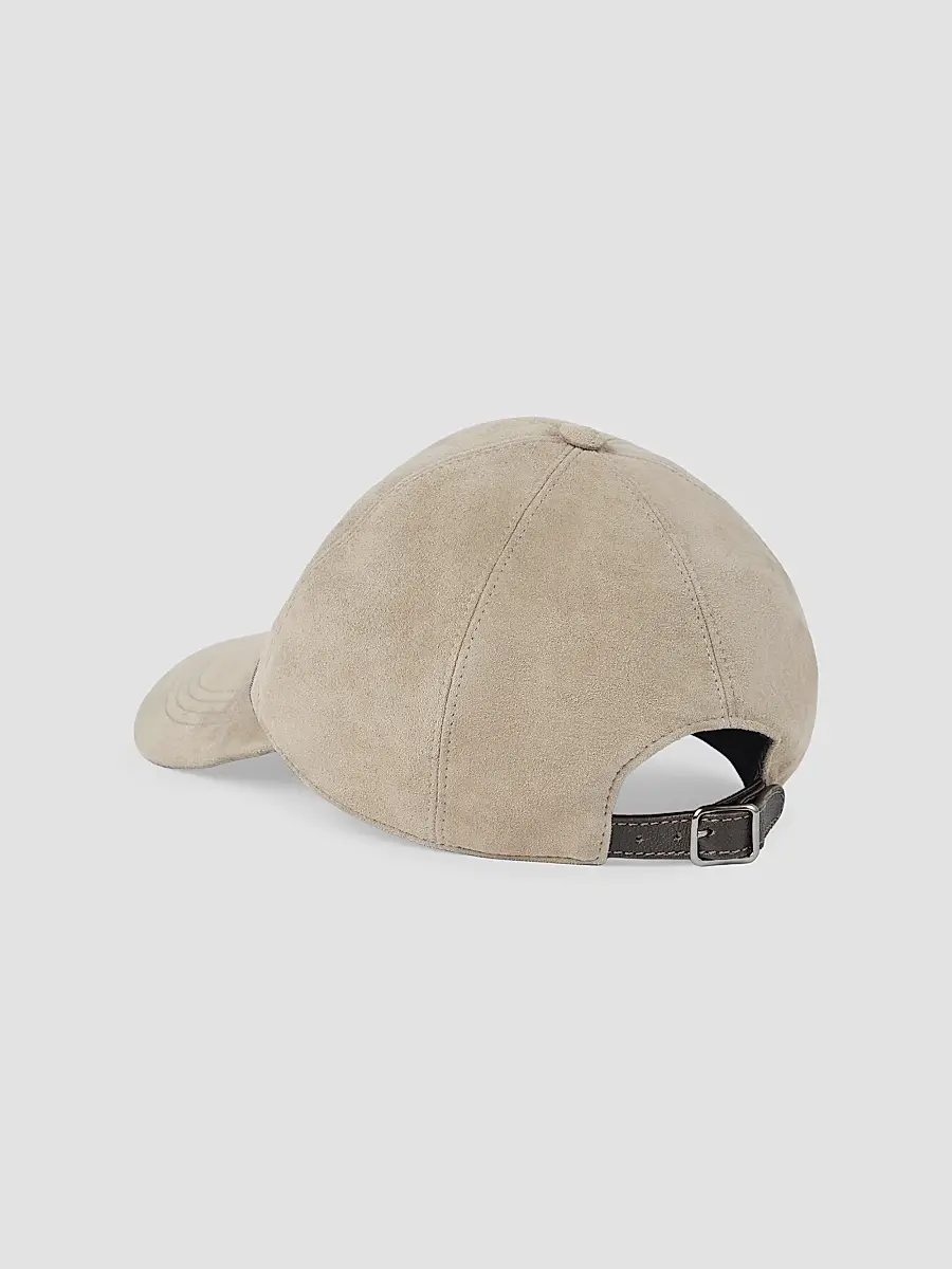 Brunello Cucinelli Women's Suede Baseball Cap with Shiny Band - Light Beige | Thumbnail 2
