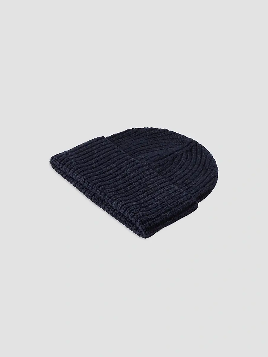 Brunello Cucinelli Men's Cashmere English Rib Knit Beanie | Thumbnail 2 Brunello Cucinelli Men's Cashmere English Rib Knit Beanie | Thumbnail 2