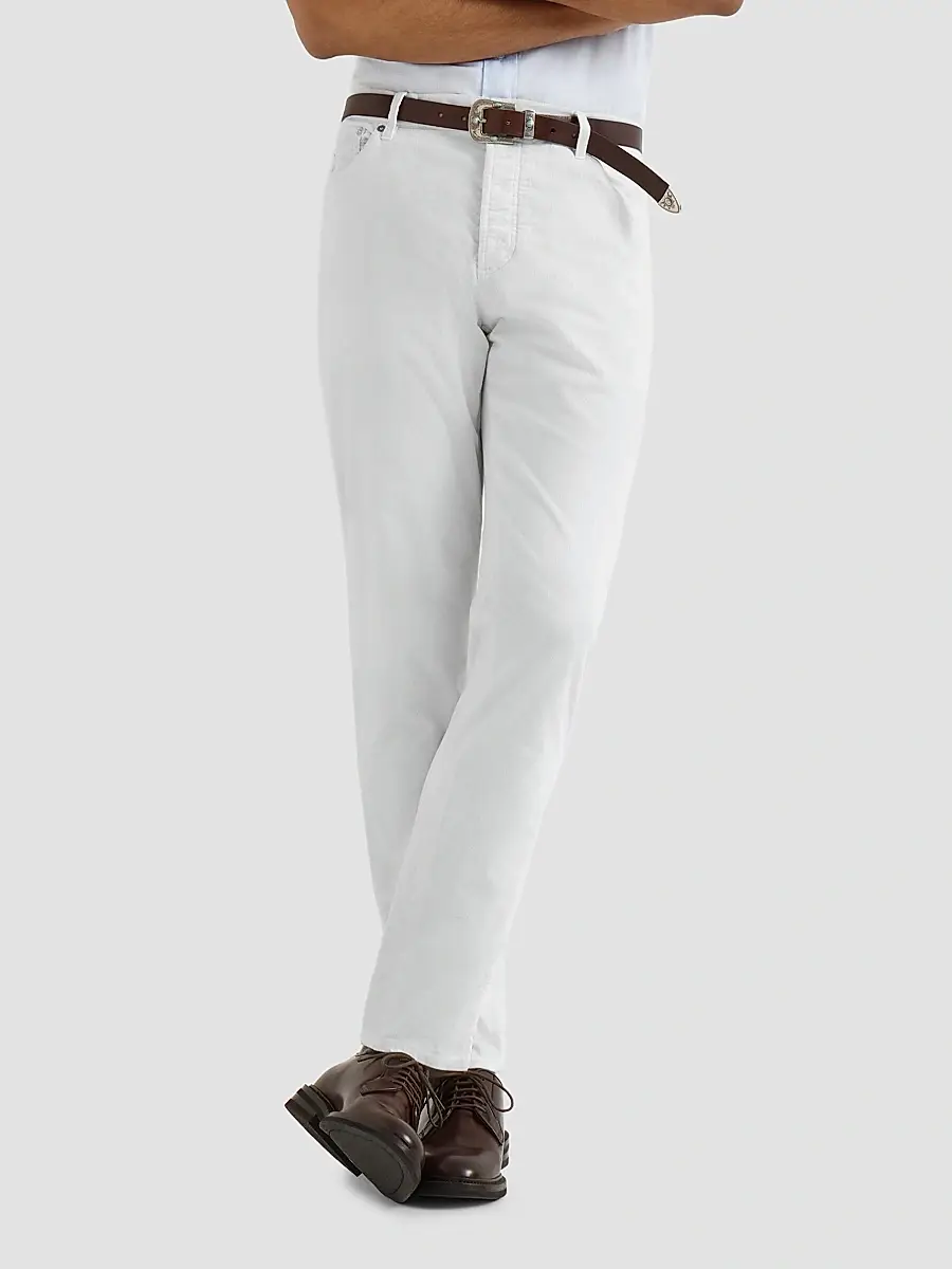 Brunello Cucinelli Men's Lightweight Denim Traditional Fit Five-Pocket Jeans | Thumbnail 4 Brunello Cucinelli Men's Lightweight Denim Traditional Fit Five-Pocket Jeans | Thumbnail 4