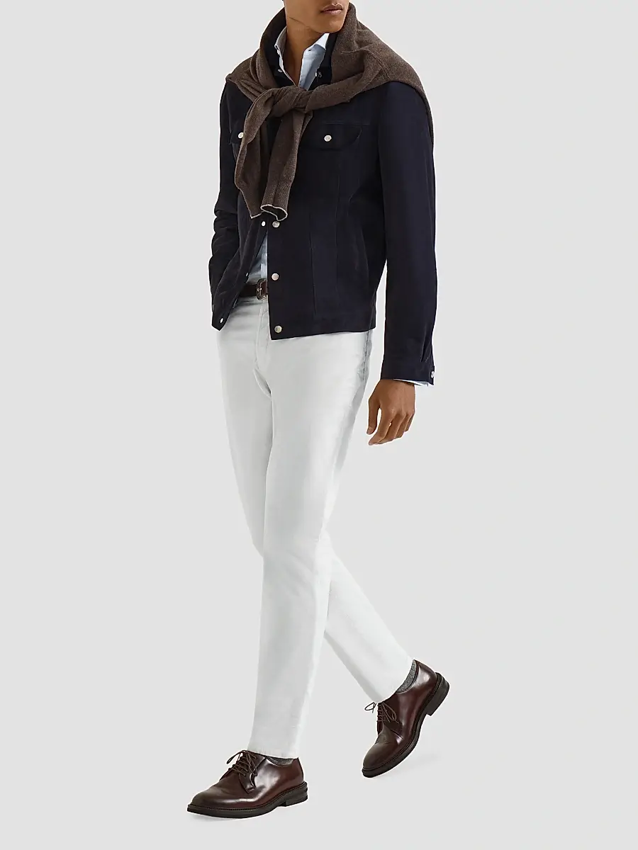 Brunello Cucinelli Men's Lightweight Denim Traditional Fit Five-Pocket Jeans | Thumbnail 6 Brunello Cucinelli Men's Lightweight Denim Traditional Fit Five-Pocket Jeans | Thumbnail 6