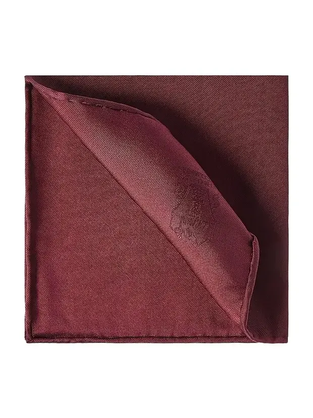 Brunello Cucinelli Men's Silk Pocket Square with Printed Logo - Red