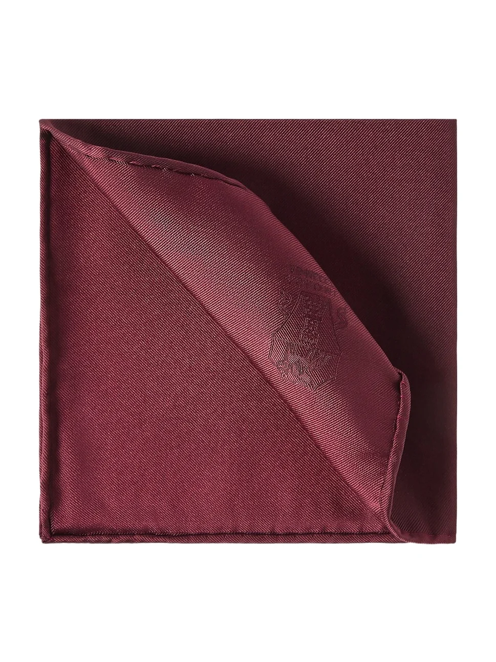 Men's Silk Pocket Square with Printed Logo - Red Men's Silk Pocket Square with Printed Logo - Red