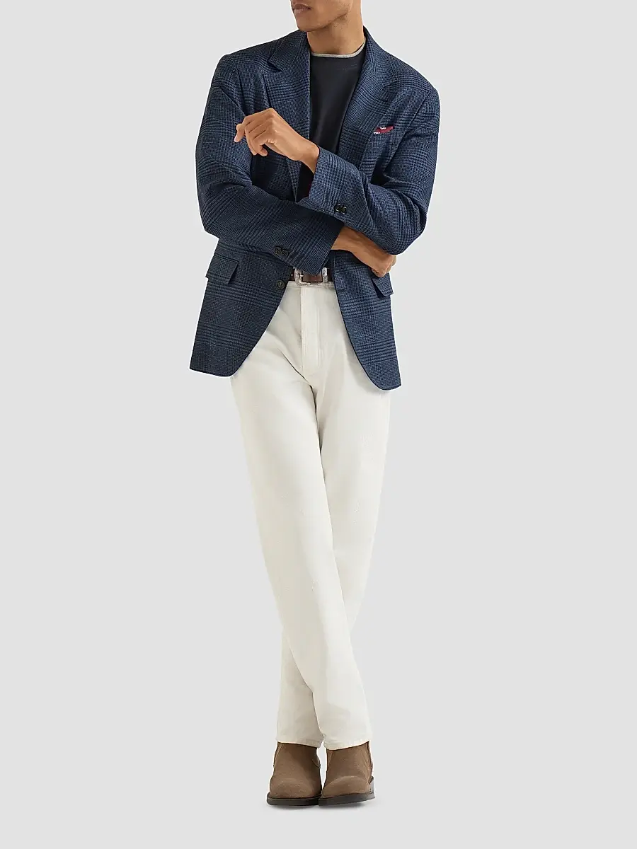 Brunello Cucinelli Men's Cotton Jersey Crewneck T-Shirt with Faux Layering - Cobalt | Thumbnail 6 Brunello Cucinelli Men's Cotton Jersey Crewneck T-Shirt with Faux Layering - Cobalt | Thumbnail 6