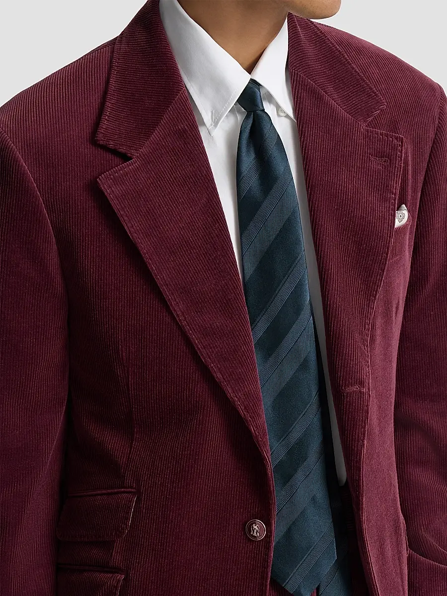 Brunello Cucinelli Men's Regimental Stripe Silk Tie | Thumbnail 2 Brunello Cucinelli Men's Regimental Stripe Silk Tie | Thumbnail 2