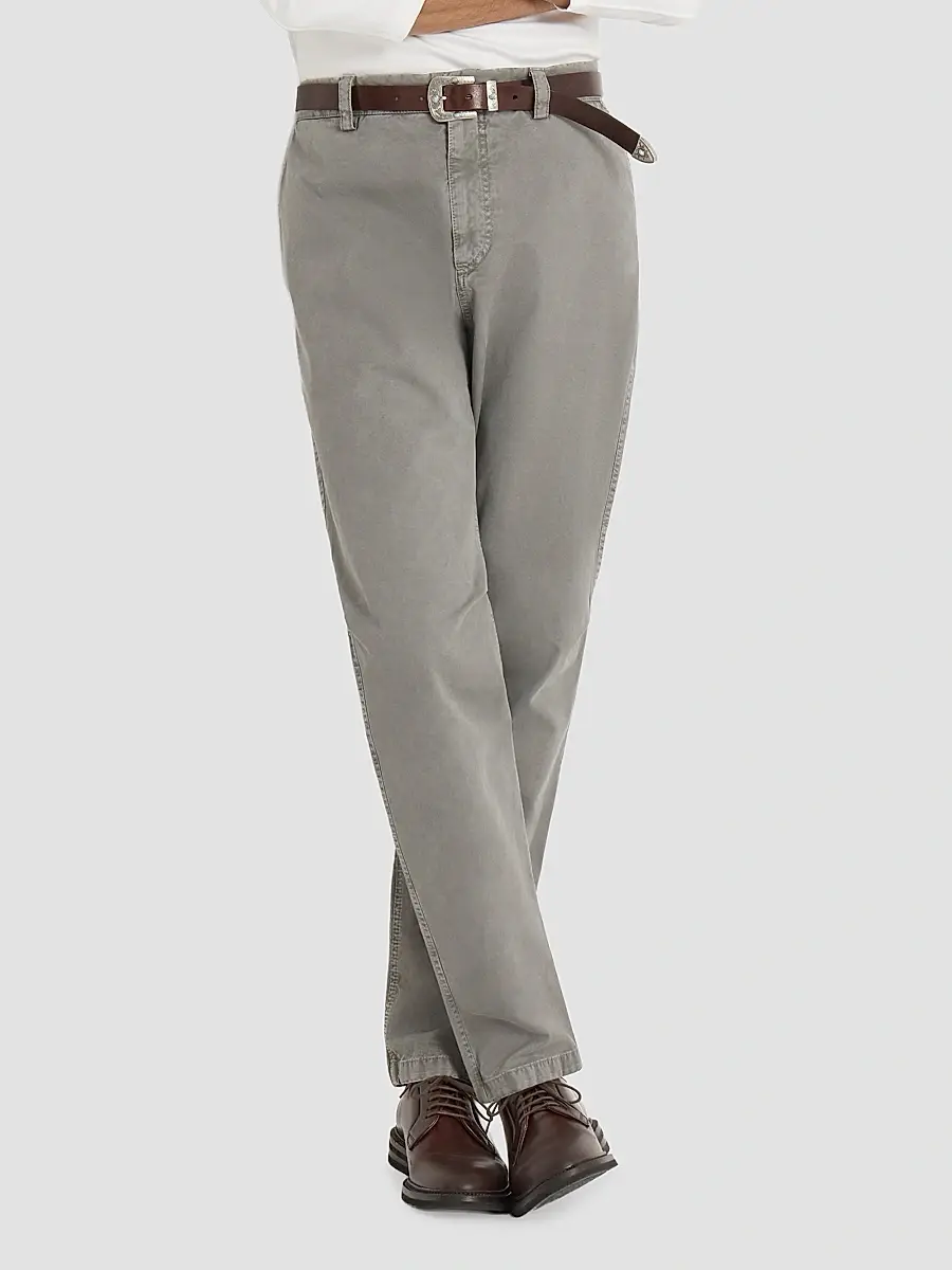 Brunello Cucinelli Men's Garment-Dyed Trousers in Peached Cotton Gabardine | Thumbnail 2 Brunello Cucinelli Men's Garment-Dyed Trousers in Peached Cotton Gabardine | Thumbnail 2