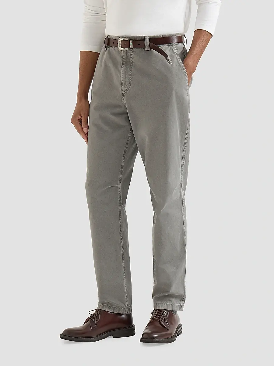 Brunello Cucinelli Men's Garment-Dyed Trousers in Peached Cotton Gabardine | Thumbnail 3 Brunello Cucinelli Men's Garment-Dyed Trousers in Peached Cotton Gabardine | Thumbnail 3