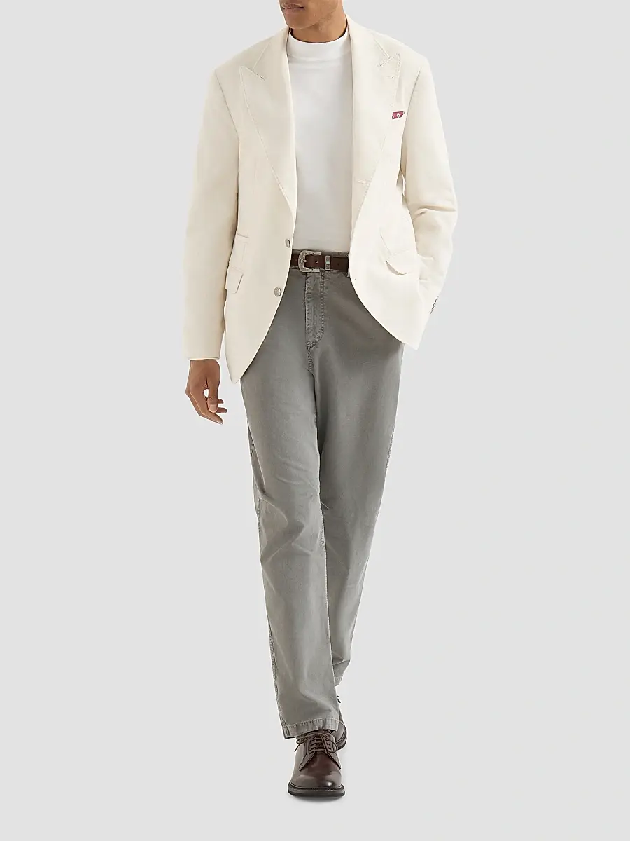 Brunello Cucinelli Men's Garment-Dyed Trousers in Peached Cotton Gabardine | Thumbnail 6 Brunello Cucinelli Men's Garment-Dyed Trousers in Peached Cotton Gabardine | Thumbnail 6