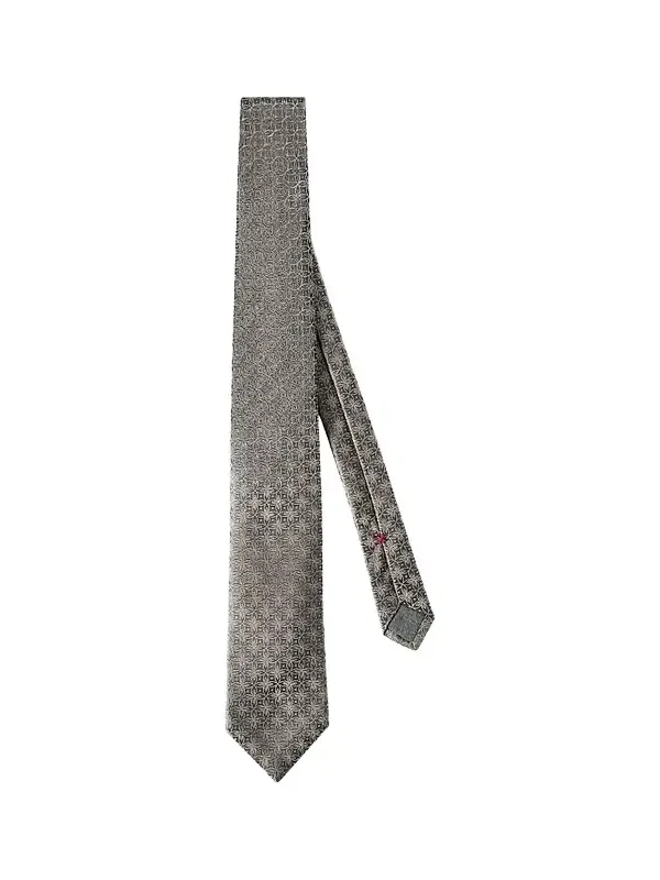 Men's Silk Tie with Geometric Floral Pattern Men's Silk Tie with Geometric Floral Pattern