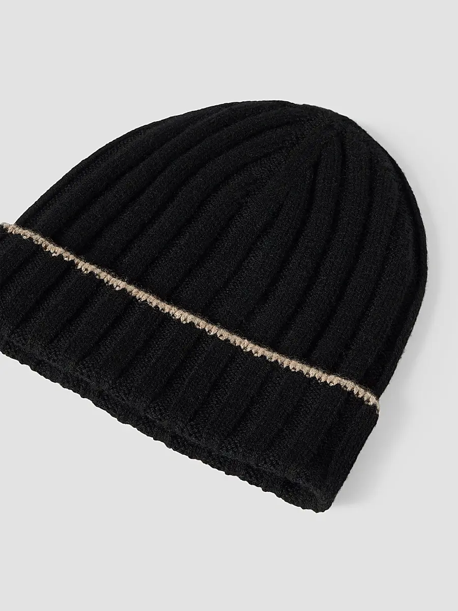 Brunello Cucinelli Men's Cashmere Rib Knit Beanie | Thumbnail 2 Brunello Cucinelli Men's Cashmere Rib Knit Beanie | Thumbnail 2