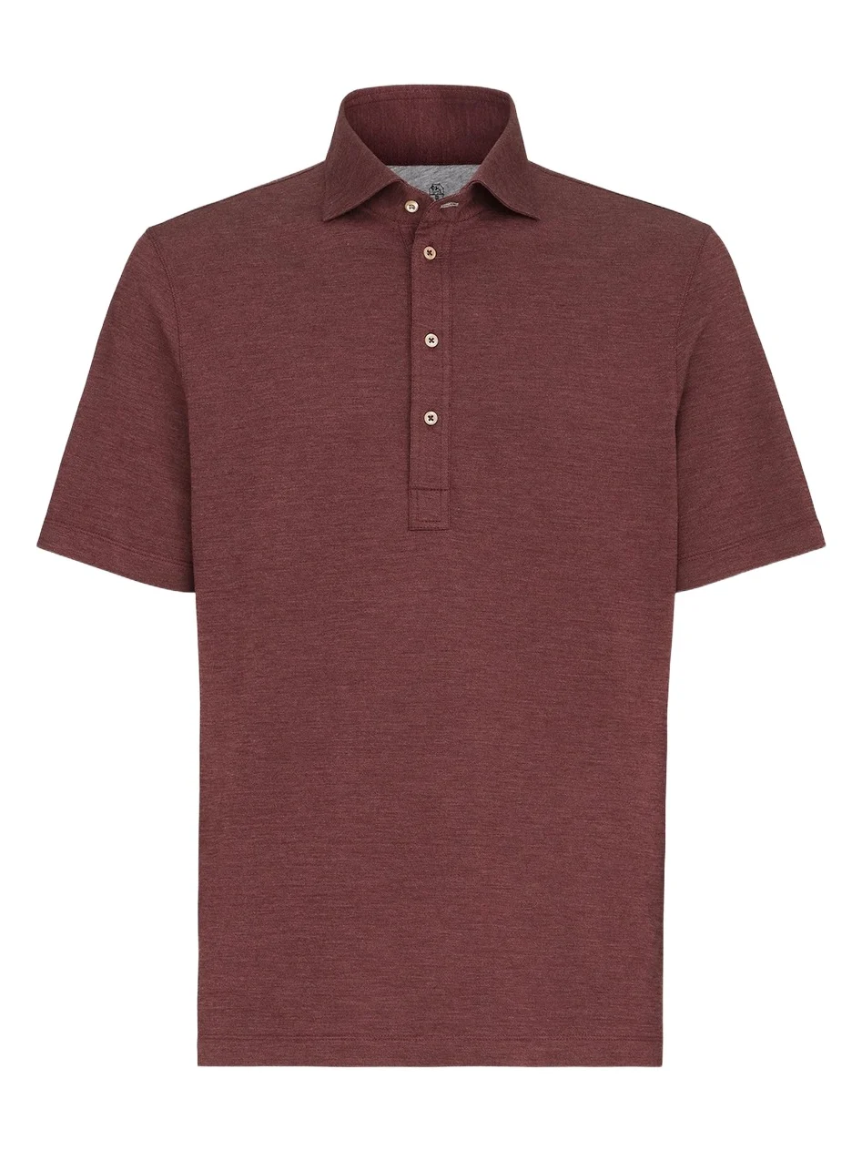 Men's Virgin Wool, Silk and Cotton Piqué Polo Shirt