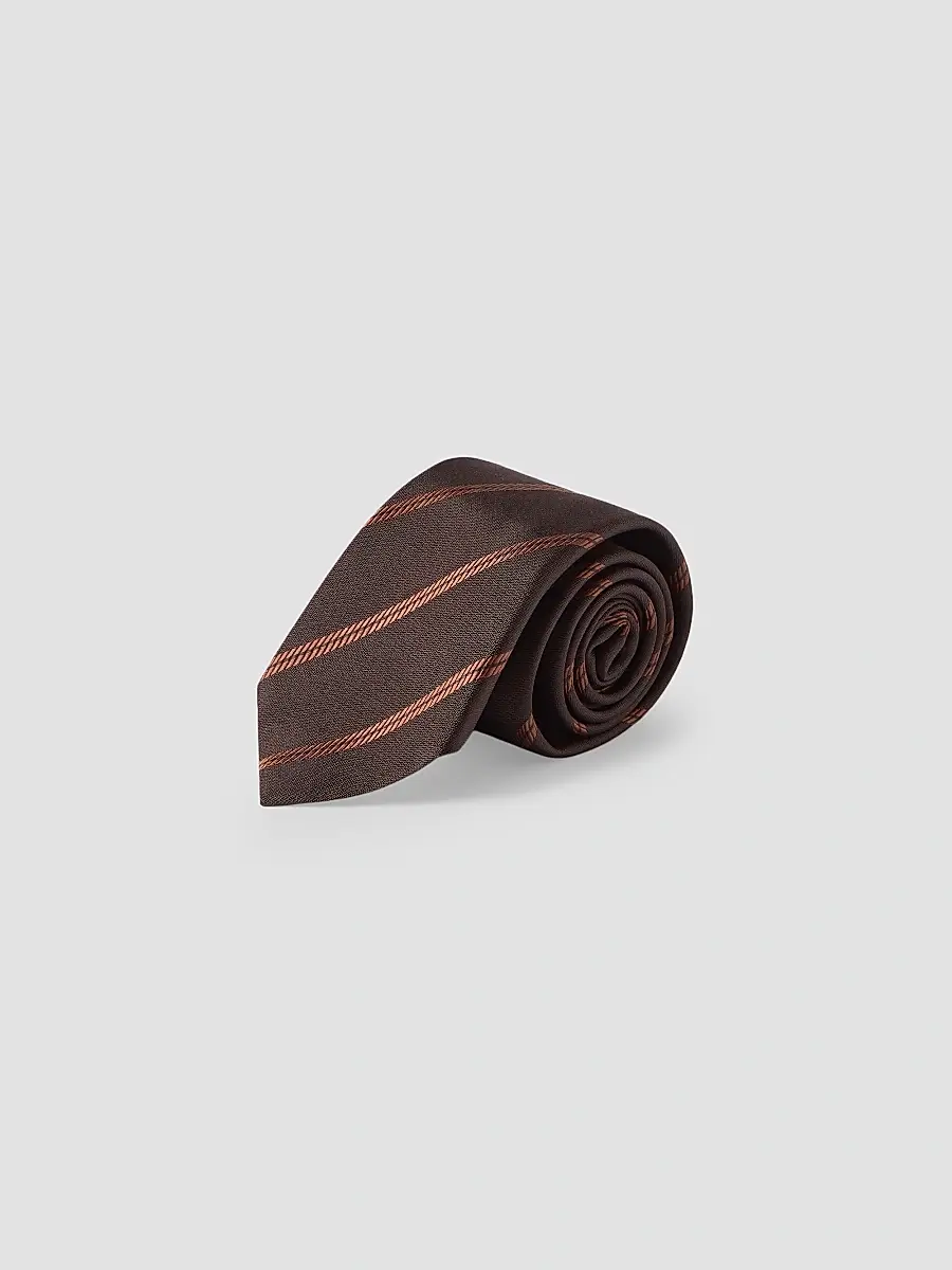 Brunello Cucinelli Men's Striped Silk Tie | Thumbnail 2 Brunello Cucinelli Men's Striped Silk Tie | Thumbnail 2
