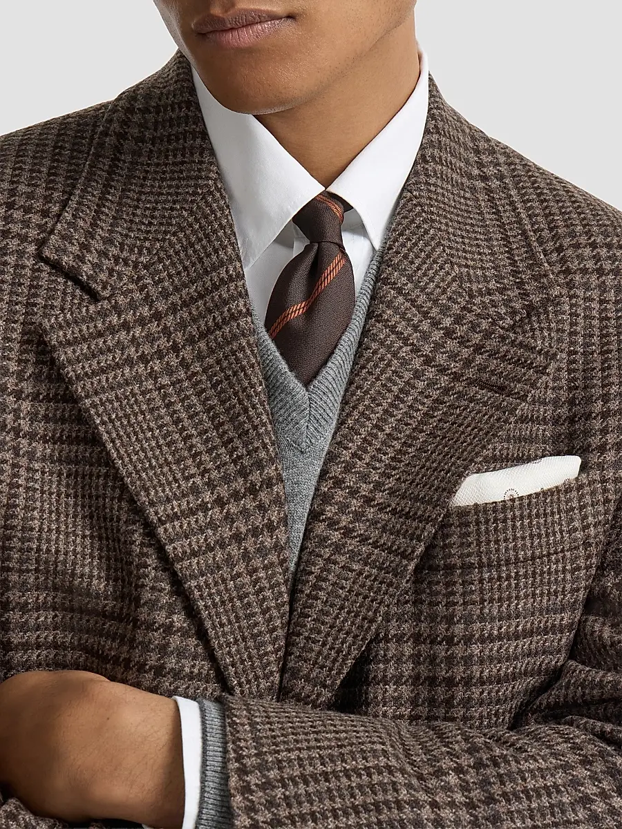 Brunello Cucinelli Men's Striped Silk Tie | Thumbnail 3 Brunello Cucinelli Men's Striped Silk Tie | Thumbnail 3