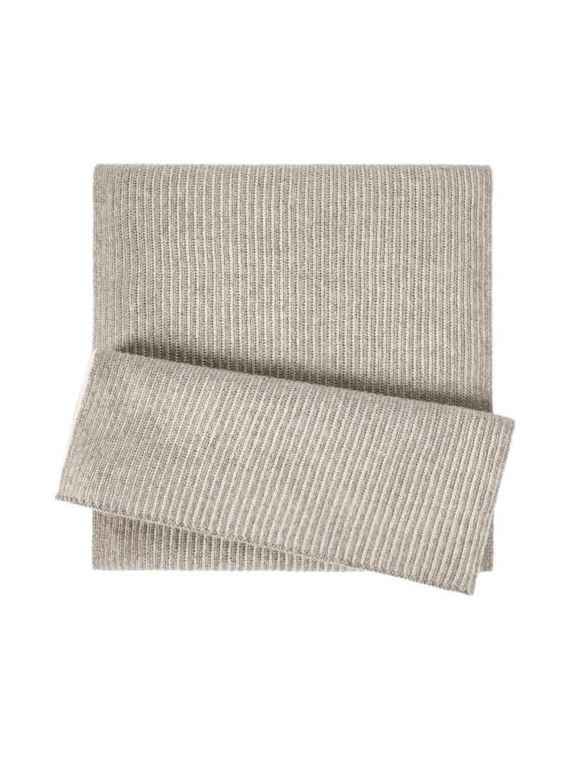 Men's Cashmere English Rib Vanisé Knit Scarf