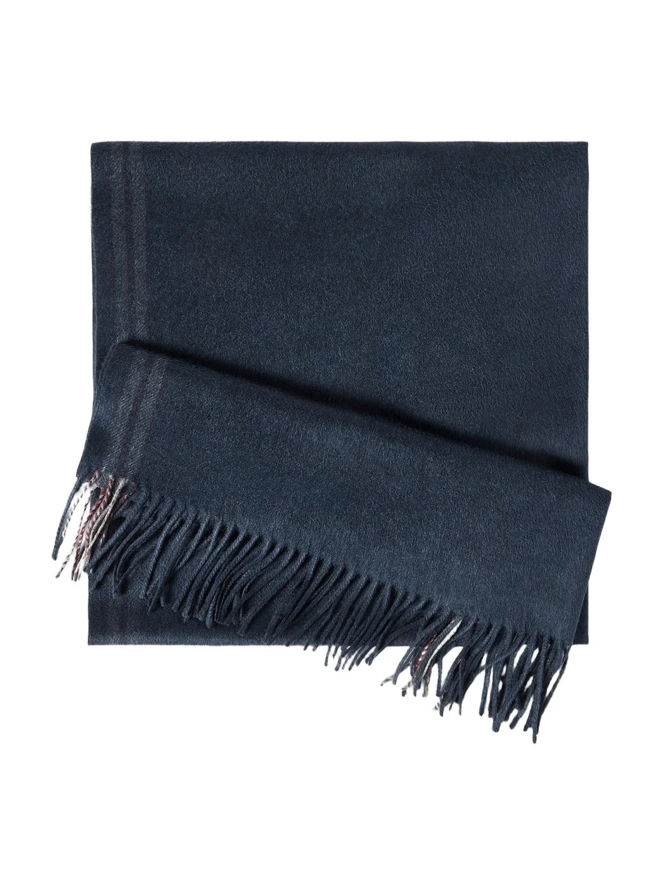 Men's Silk Scarf with Selvedge - Marine Blue Men's Silk Scarf with Selvedge - Marine Blue