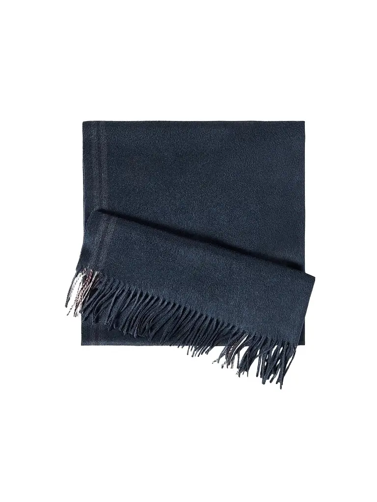 Brunello Cucinelli Men's Silk Scarf with Selvedge - Marine Blue | Image 1 Brunello Cucinelli Men's Silk Scarf with Selvedge - Marine Blue | Image 1
