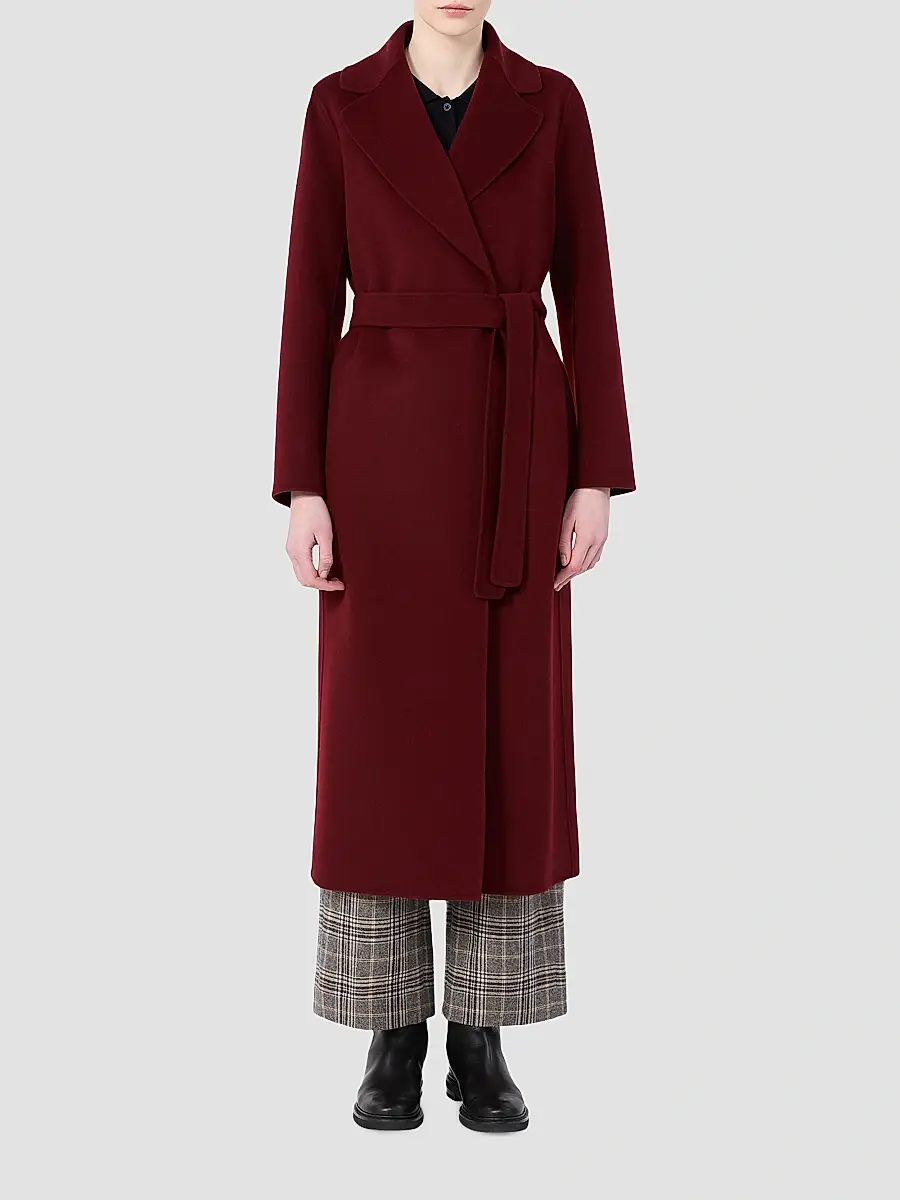 Max Mara Women's Poldo Wool Belted Wrap Coat | Thumbnail 3 Max Mara Women's Poldo Wool Belted Wrap Coat | Thumbnail 3