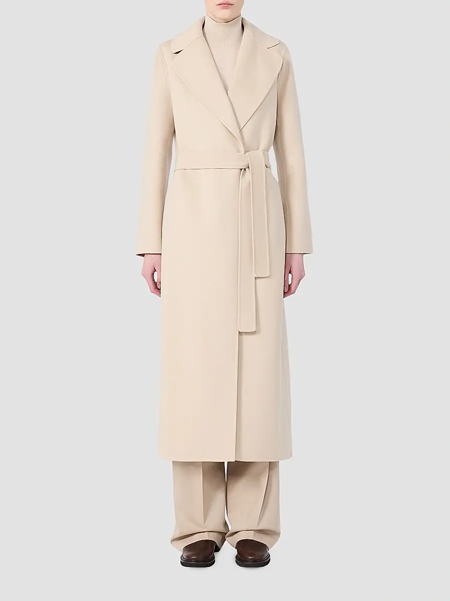 Max Mara Women's Poldo Wool Belted Wrap Coat | Thumbnail 2 Max Mara Women's Poldo Wool Belted Wrap Coat | Thumbnail 2