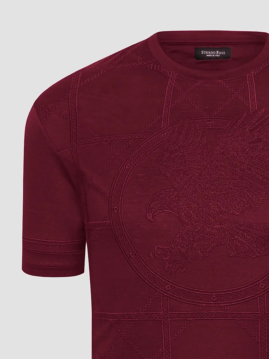 Stefano Ricci Men's Embroidered Cotton T-Shirt | Thumbnail 2 Stefano Ricci Men's Embroidered Cotton T-Shirt | Thumbnail 2