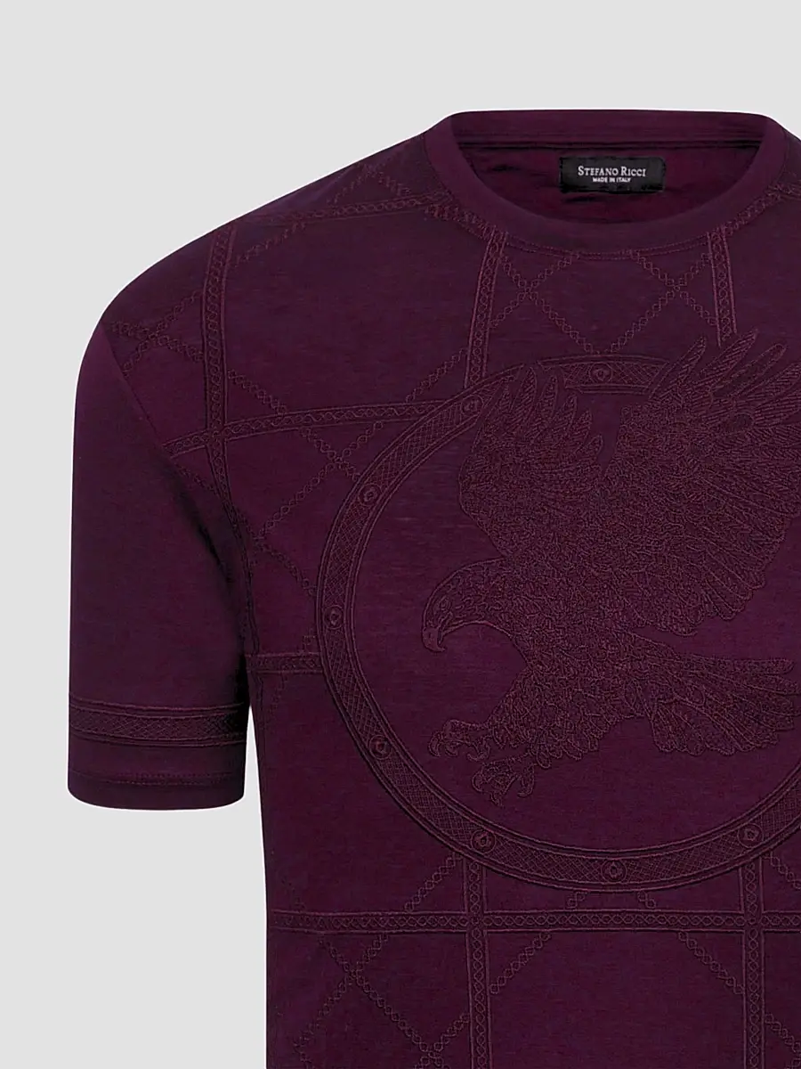 Stefano Ricci Men's Embroidered Cotton T-Shirt | Thumbnail 2 Stefano Ricci Men's Embroidered Cotton T-Shirt | Thumbnail 2