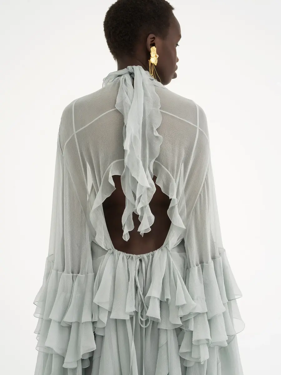 Chloé Mini ruffled dress in silk mousseline | Thumbnail 6 Chloé Mini ruffled dress in silk mousseline | Thumbnail 6