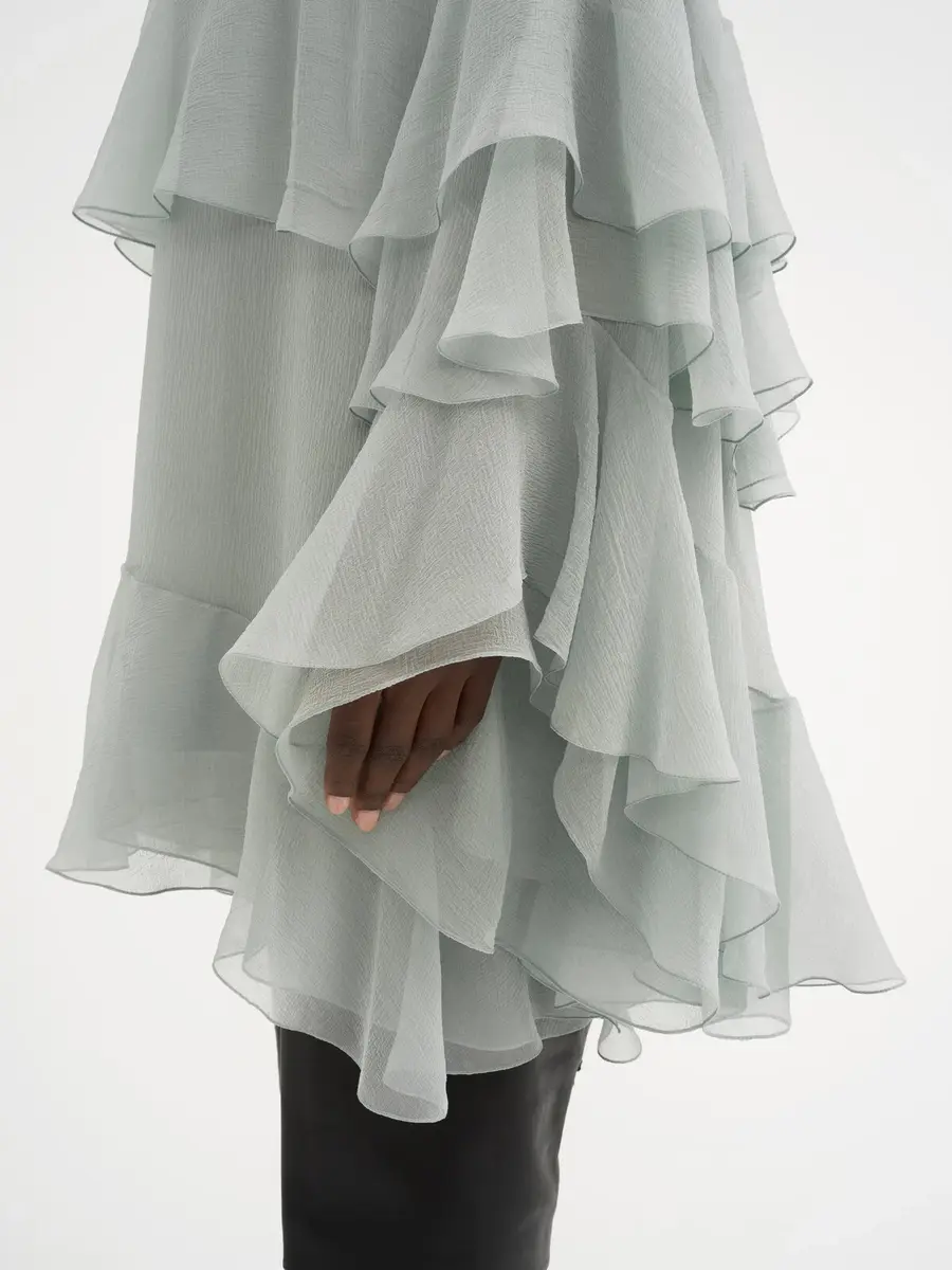 Chloé Mini ruffled dress in silk mousseline | Thumbnail 7 Chloé Mini ruffled dress in silk mousseline | Thumbnail 7