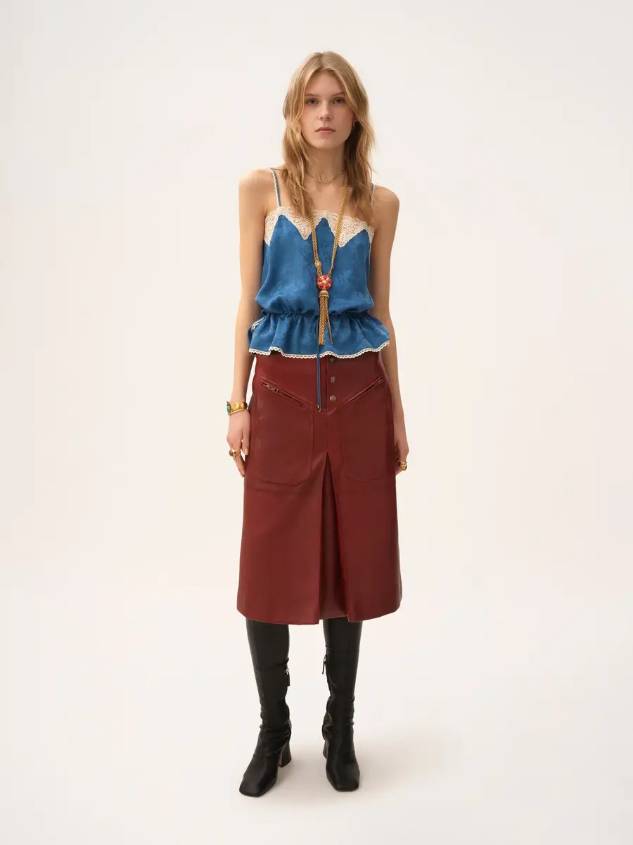 Chloé Knee-length skirt in leather | Thumbnail 3
