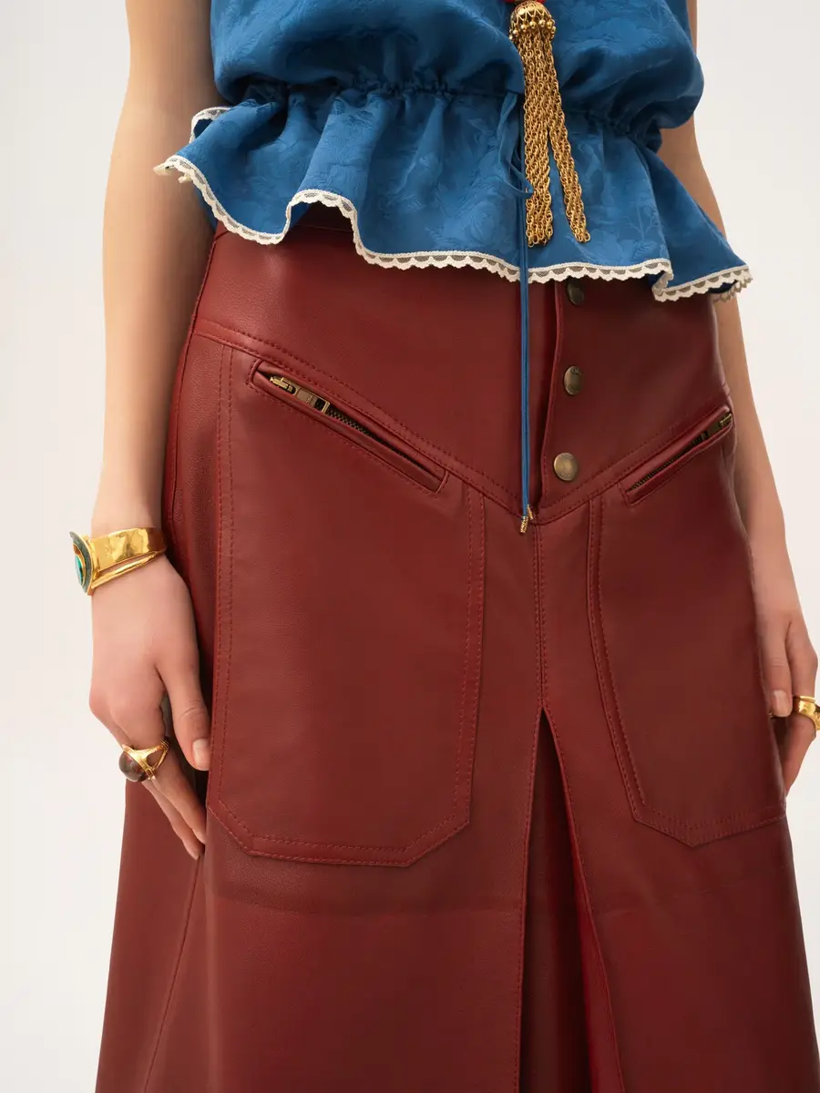 Chloé Knee-length skirt in leather | Thumbnail 6