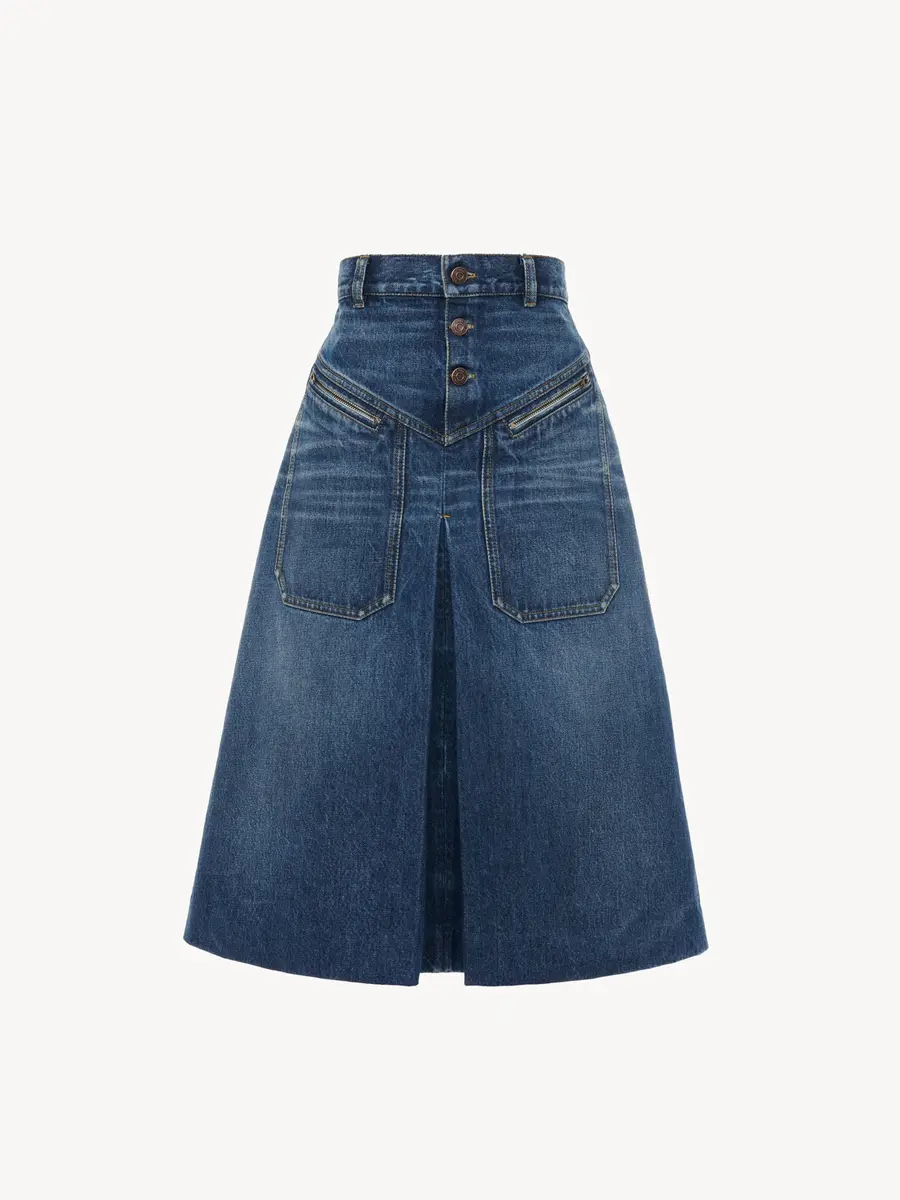 Chloé Knee-length skirt in denim | Thumbnail 2 Chloé Knee-length skirt in denim | Thumbnail 2
