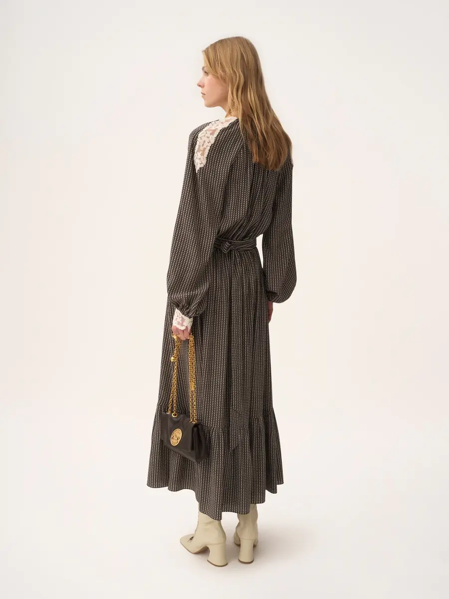 Chloé Open-neck top in crêpe de chine & lace | Thumbnail 5 Chloé Open-neck top in crêpe de chine & lace | Thumbnail 5