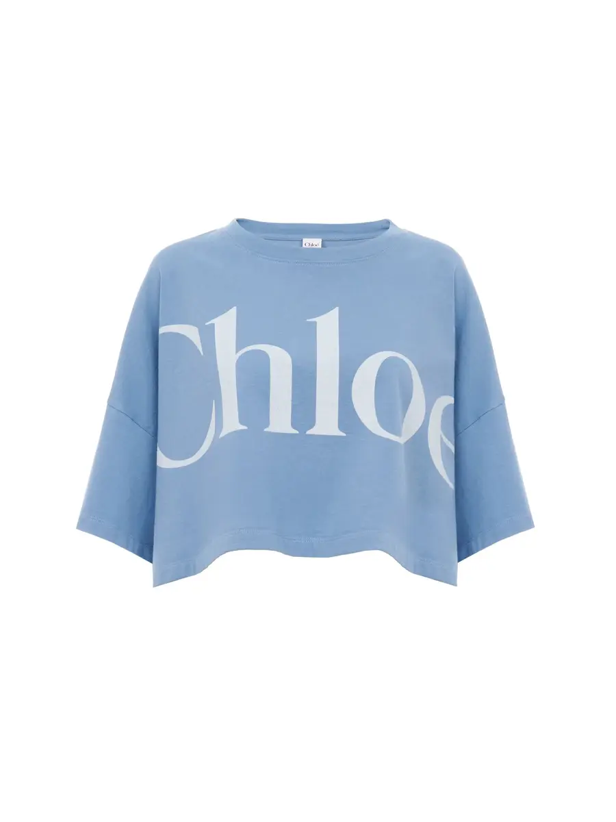 Chloé Cropped boxy logo T-shirt in cotton jersey | Thumbnail 2 Chloé Cropped boxy logo T-shirt in cotton jersey | Thumbnail 2